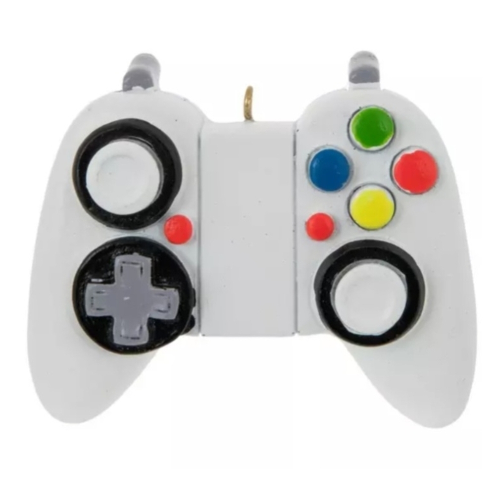 White Gaming Controller with Multicolor Buttons Christmas Tree Ornament